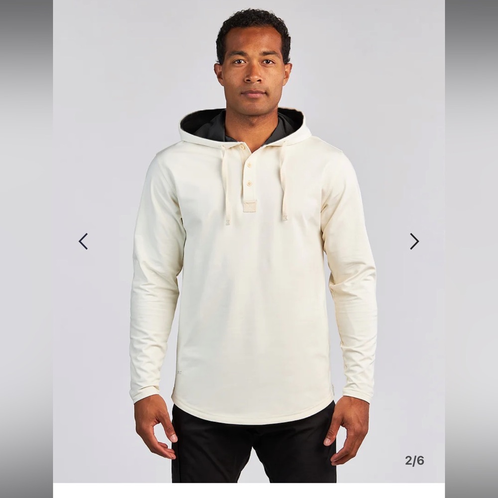 Brand new with tags! Bylt Premum Basics. Bone Color Hooded Henley!